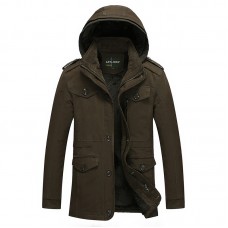 Hoodie padded trench coat